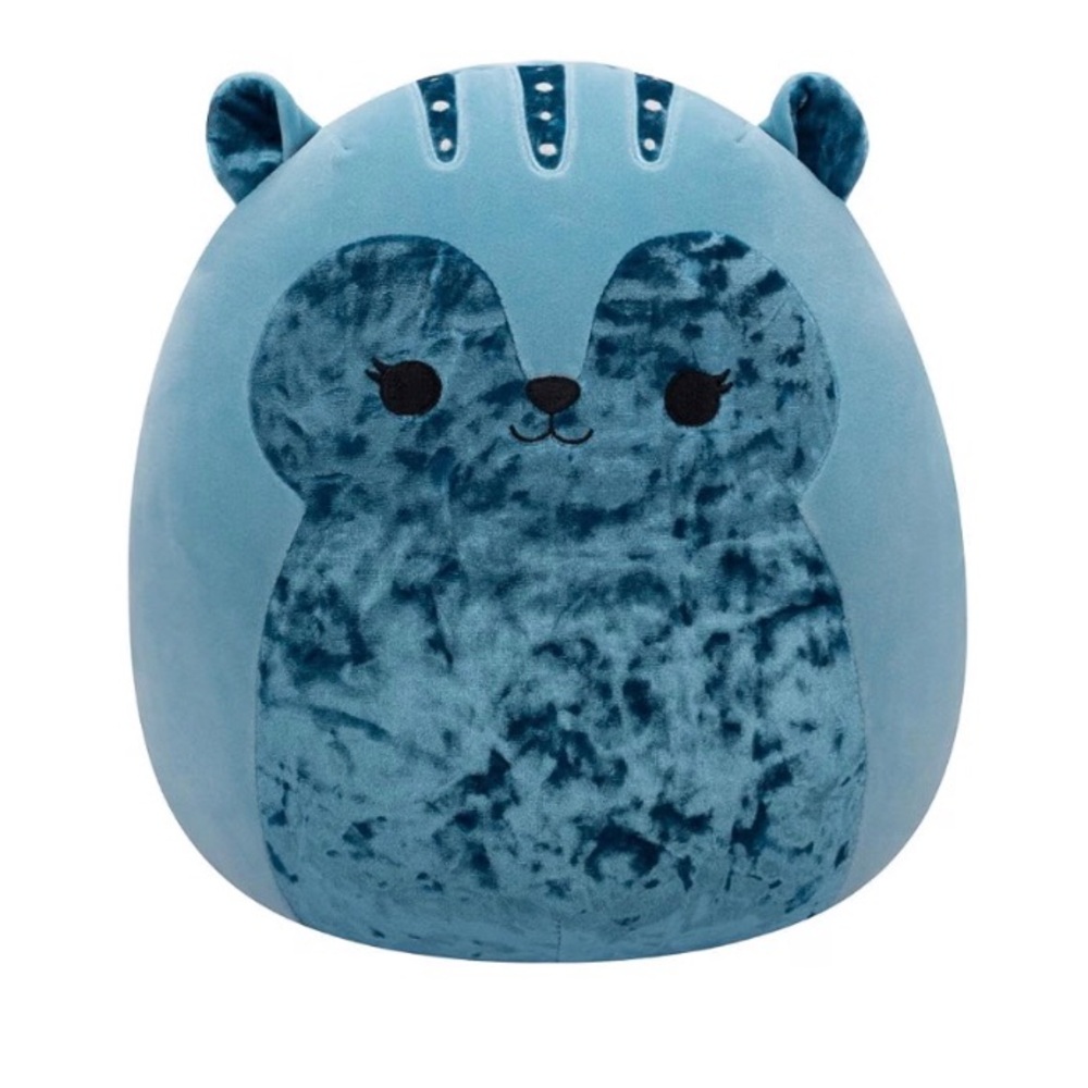 Squishmallows 14” Brunhilda Blue Tonal Squirrel Velvet Accents NWT